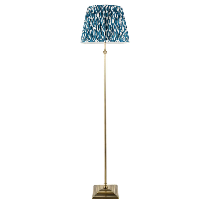 118007 Lille &amp; Ikat 40cm Floor Lamp Brass Blue