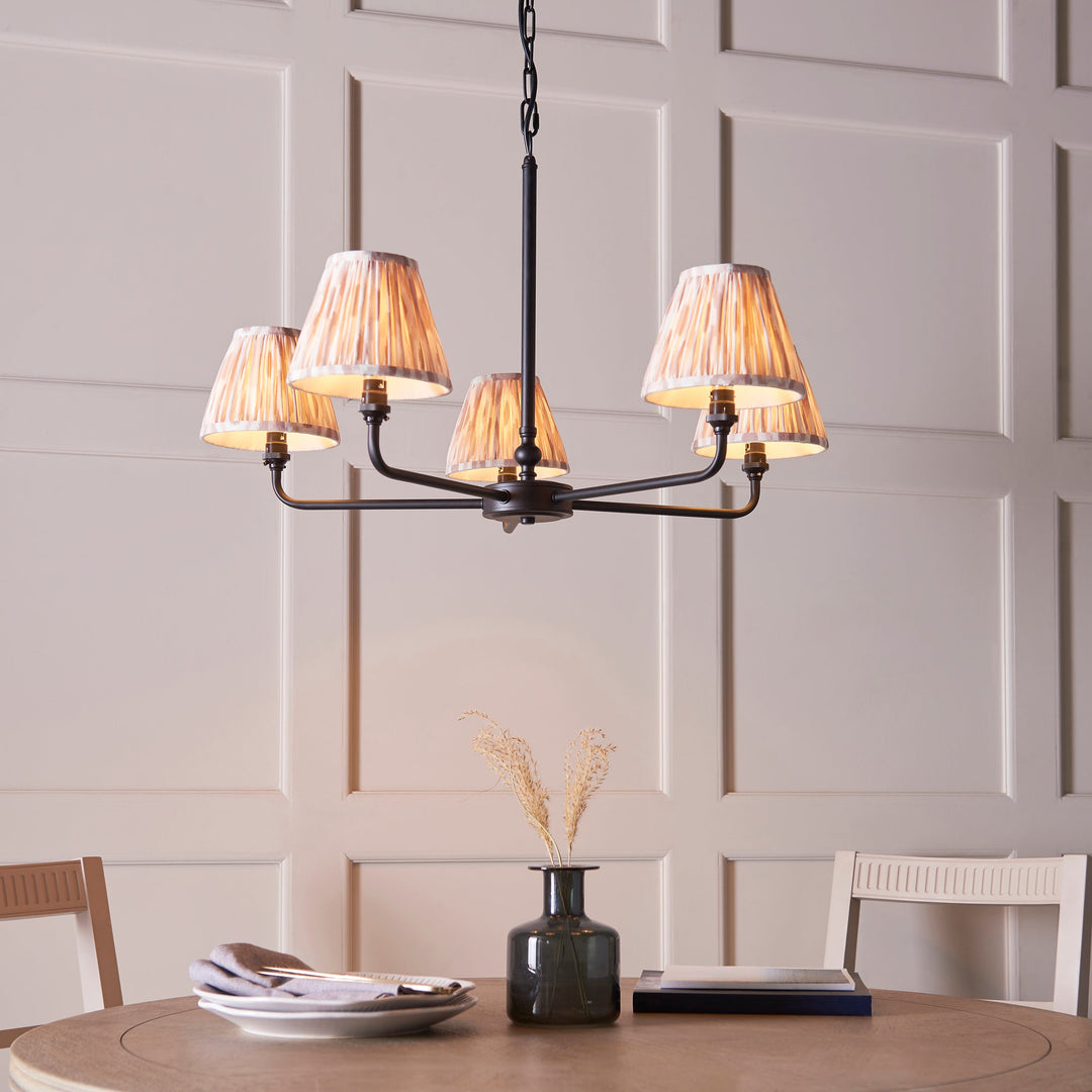 118039 Lille &amp; Ikat 16cm 5 Light Pendant Black