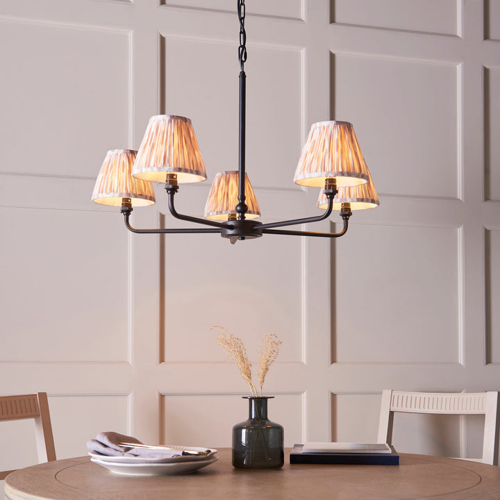 118039 Lille &amp; Ikat 16cm 5 Light Pendant Black