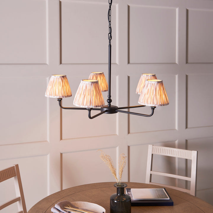 118039 Lille &amp; Ikat 16cm 5 Light Pendant Black
