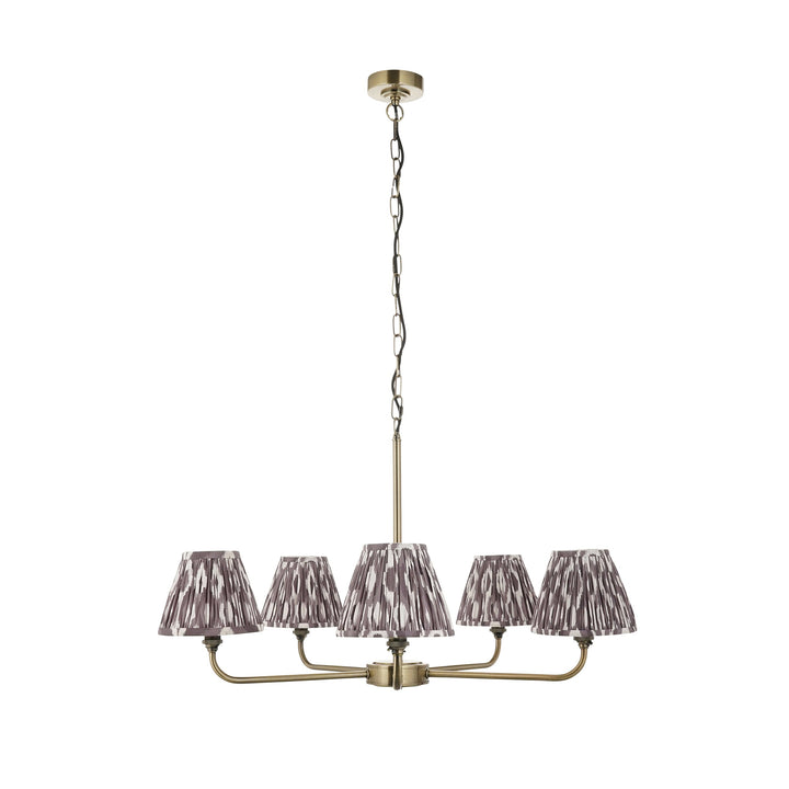 118053 Lille &amp; Ikat 16cm 5 Light Pendant Brass Grey