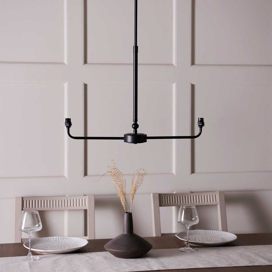 118073 Lille &amp; Ikat 16cm 2 Light Pendant Black