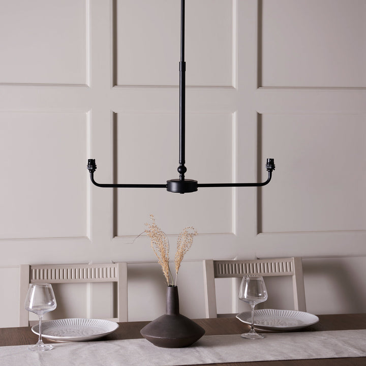 118073 Lille &amp; Ikat 16cm 2 Light Pendant Black