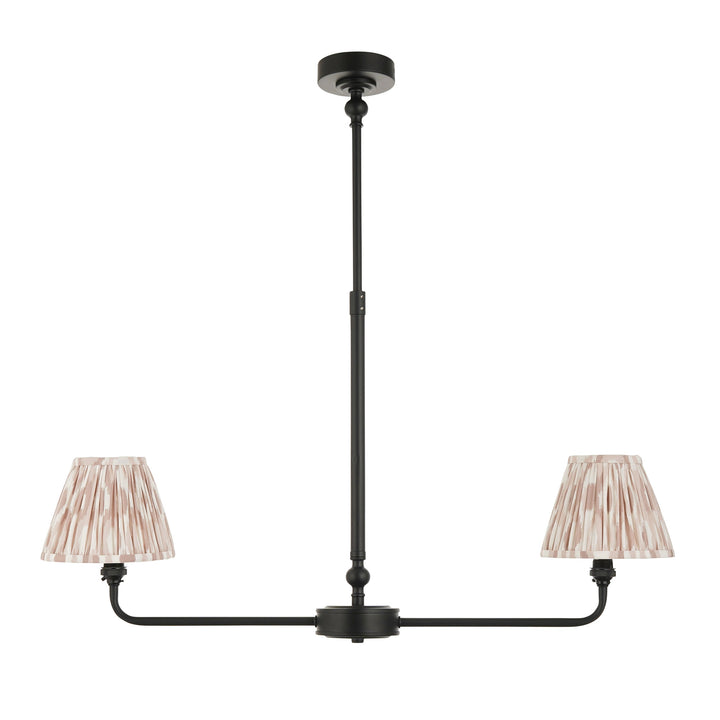 118073 Lille &amp; Ikat 16cm 2 Light Pendant Black