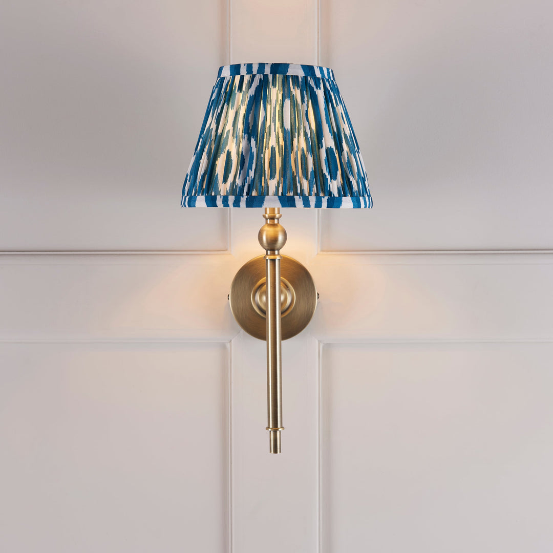118118 Lille &amp; Ikat 20cm Wall Light Brass Blue