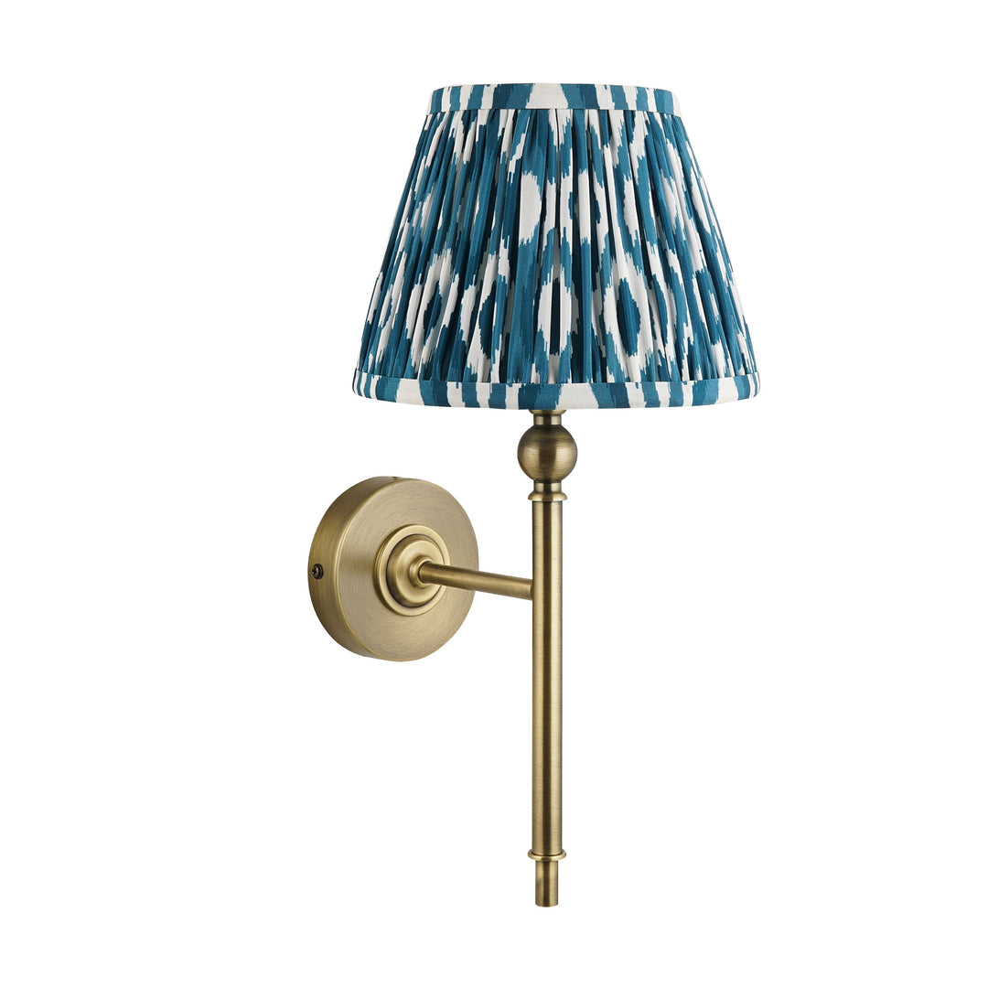 118118 Lille &amp; Ikat 20cm Wall Light Brass Blue