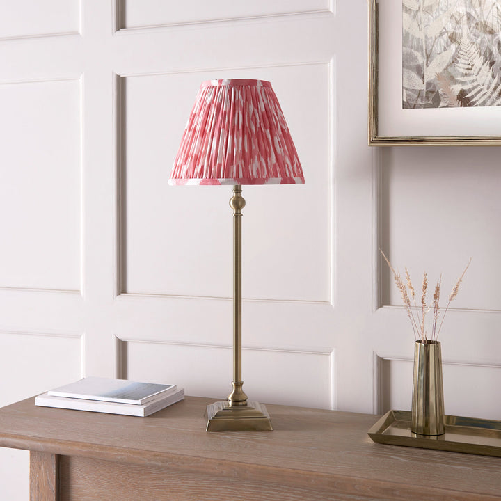 118139 Lille &amp; Ikat 25cm Table Lamp Brass Pink