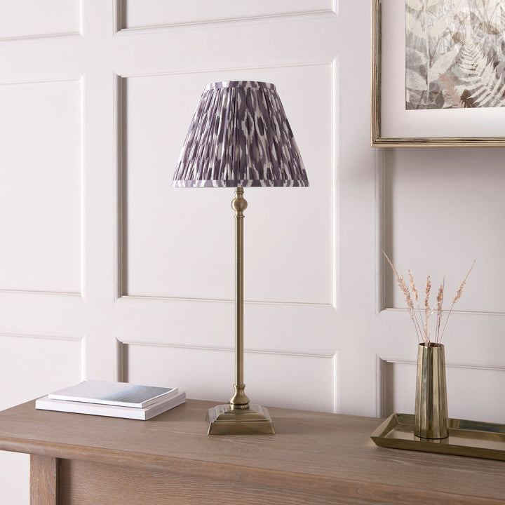 118144 Lille &amp; Ikat 25cm Table Lamp Brass Grey
