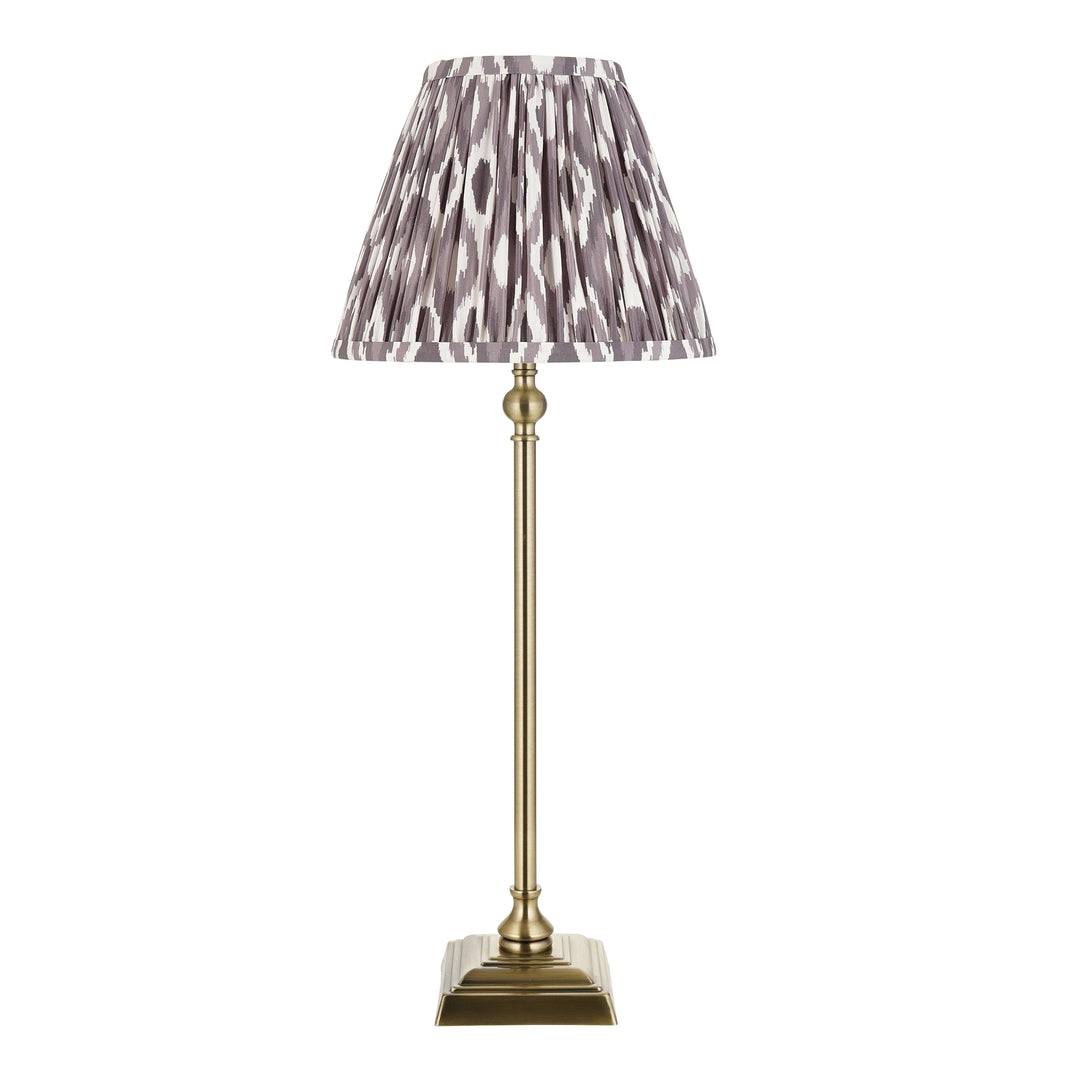 118144 Lille &amp; Ikat 25cm Table Lamp Brass Grey
