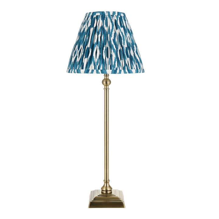118145 Lille &amp; Ikat 25cm Table Lamp Brass Blue