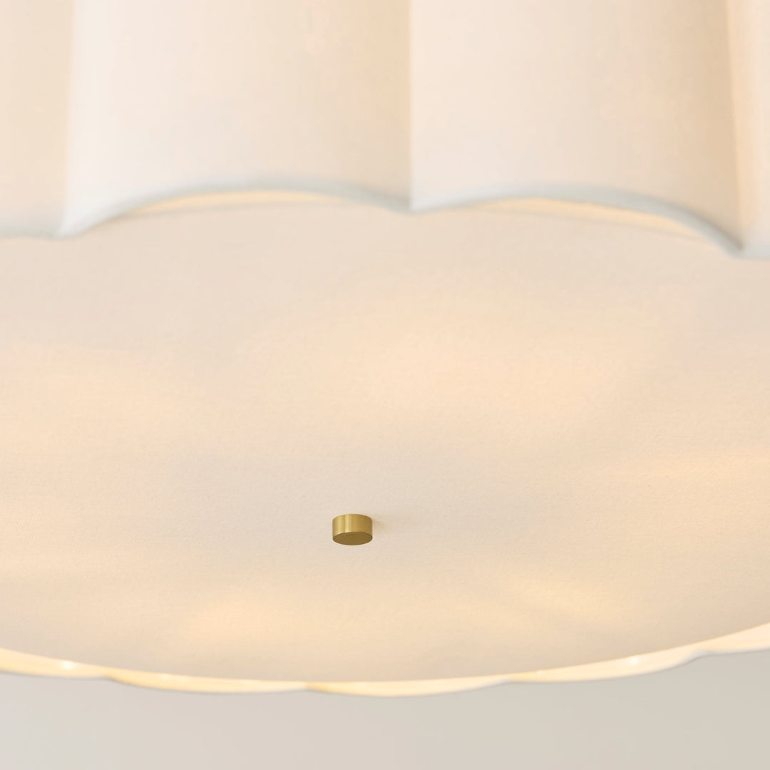 118593 Serene 6 Light Pendant Brass White