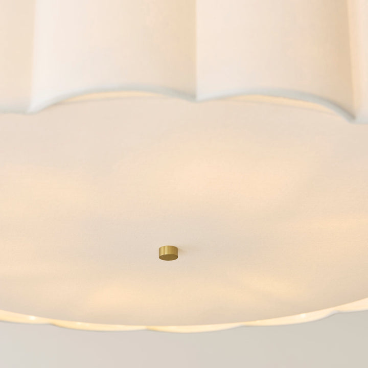 118593 Serene 6 Light Pendant Brass White