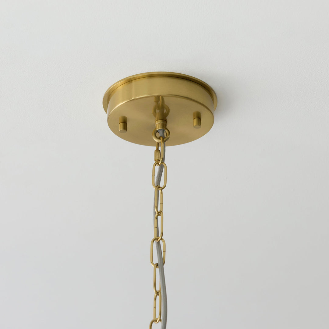 118593 Serene 6 Light Pendant Brass White