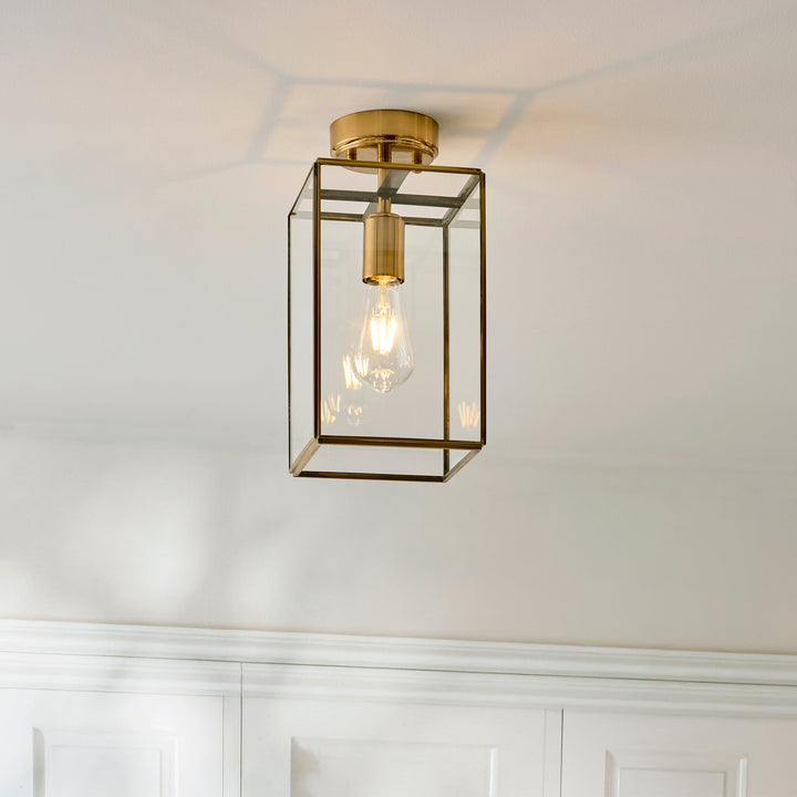 119143 Hammond Flush Ceiling Light Brass