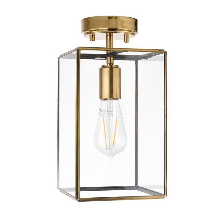 119143 Hammond Flush Ceiling Light Brass