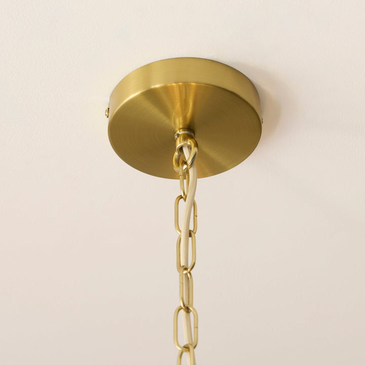120013 Noah 5 Light Pendant Cream Brass