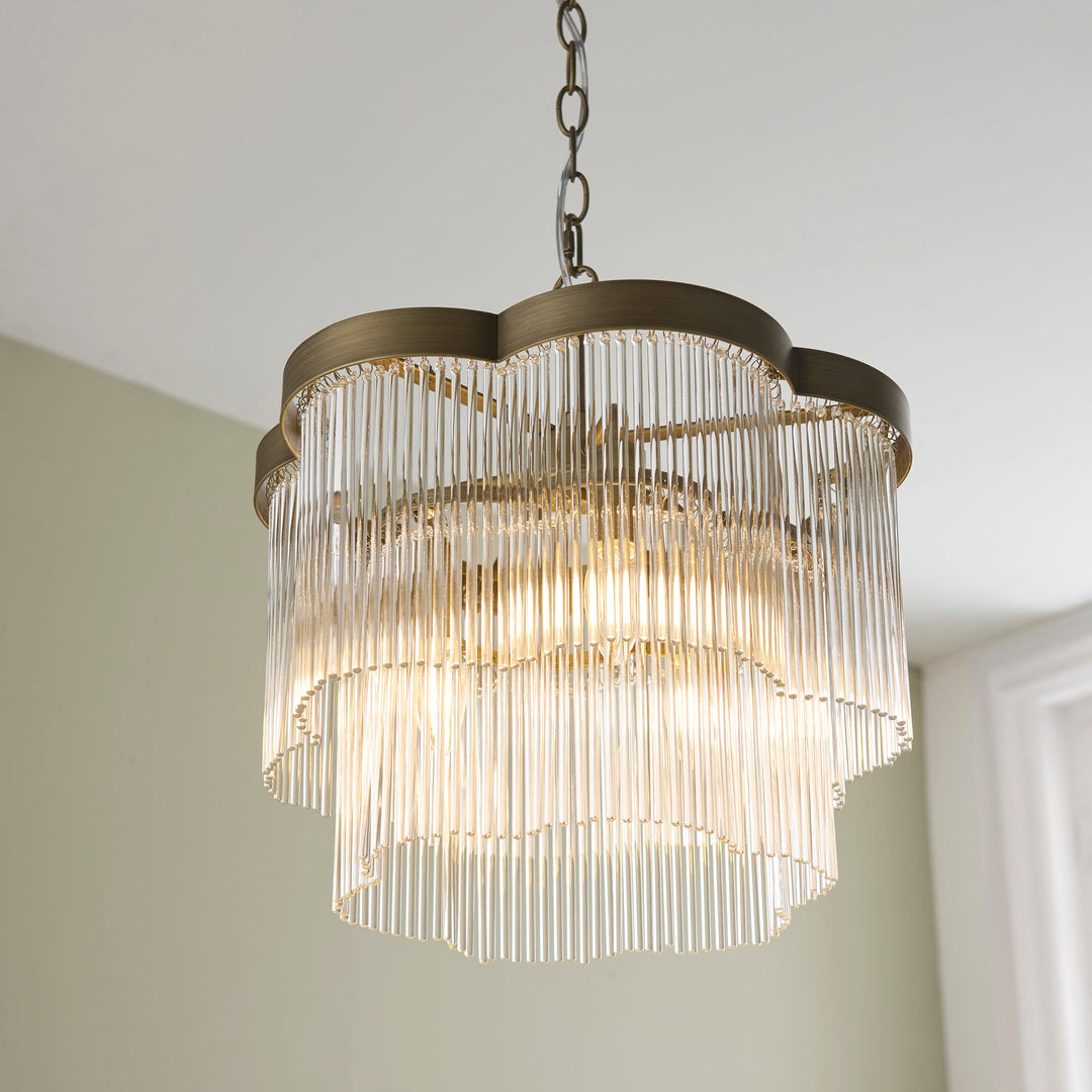 120024 Lucille 3 Light Pendant Brass