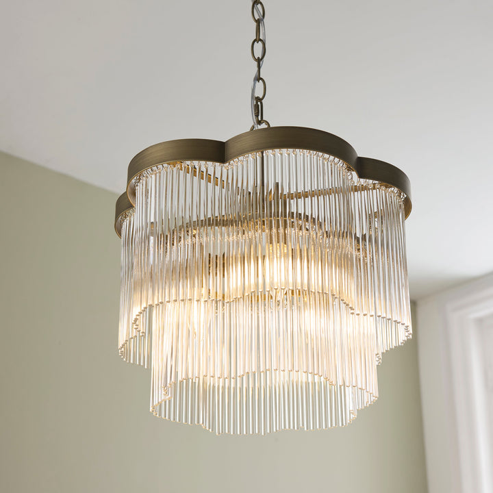 120024 Lucille 3 Light Pendant Brass