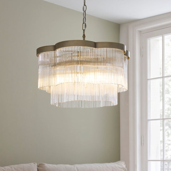 120025 Lucille 5 Light Pendant Brass