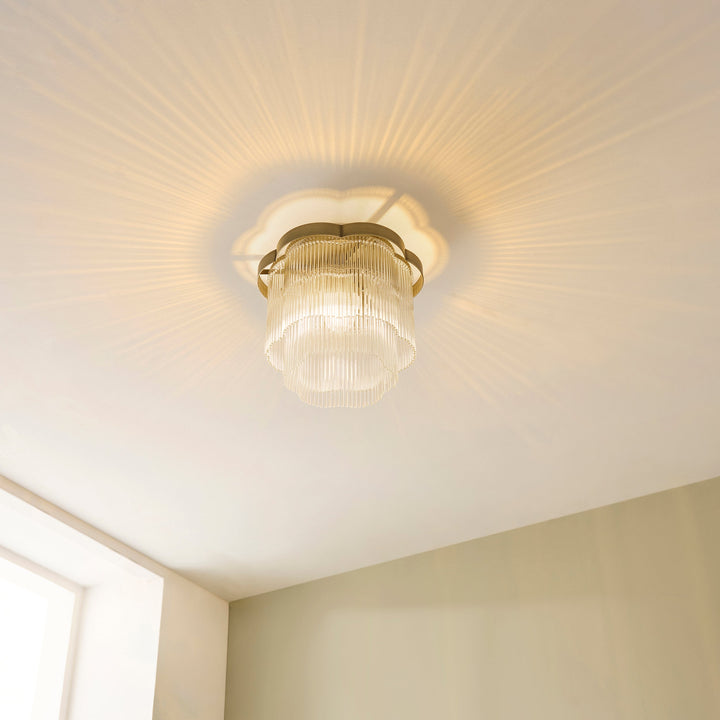 120065 Lucille Flush Ceiling Light Brass