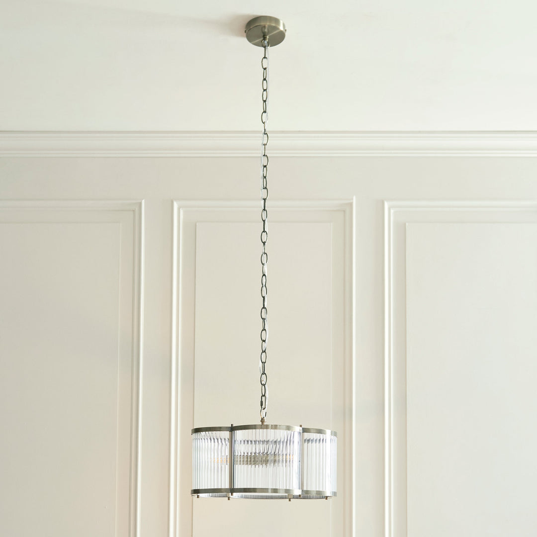 120090 Ridgeton Scallop 3 Light Pendant Brass
