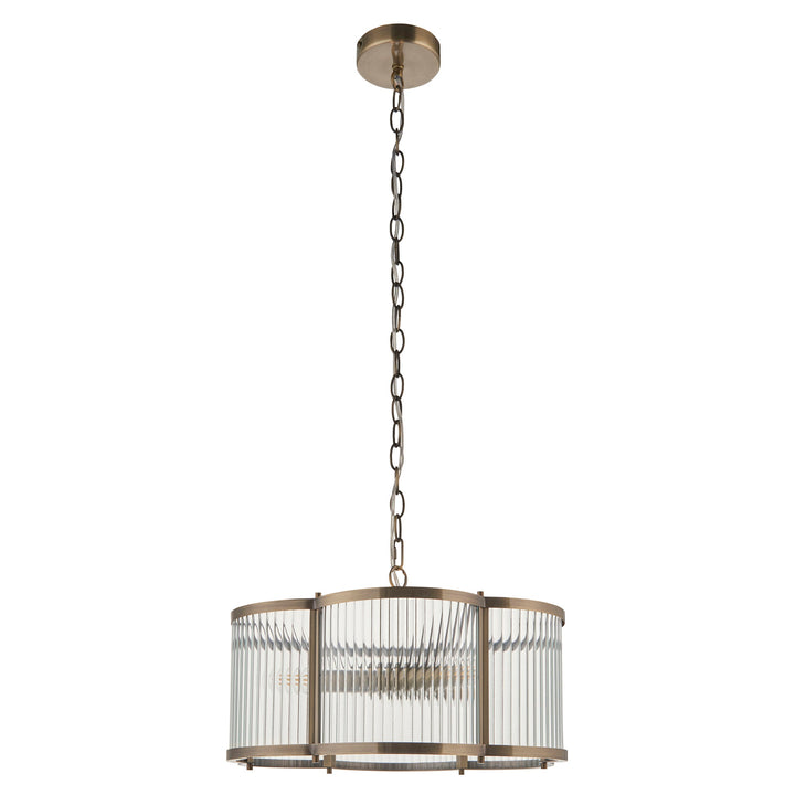 120090 Ridgeton Scallop 3 Light Pendant Brass