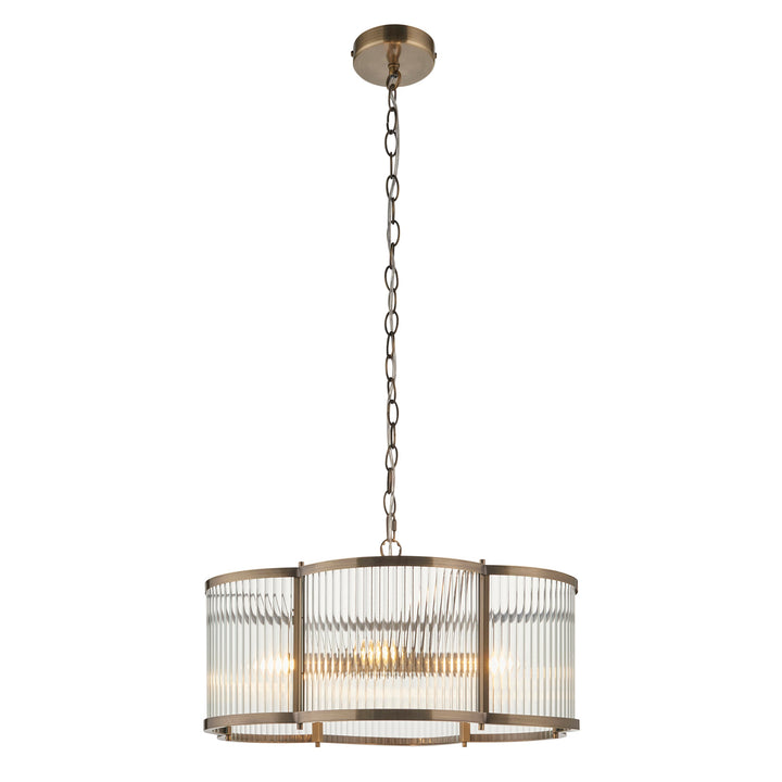 120091 Ridgeton Scallop 5 Light Pendant Brass