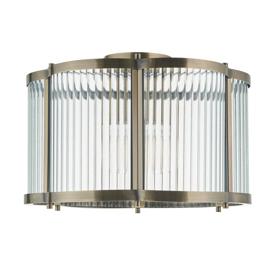 120092 Ridgeton Scallop Flush Ceiling Light Brass