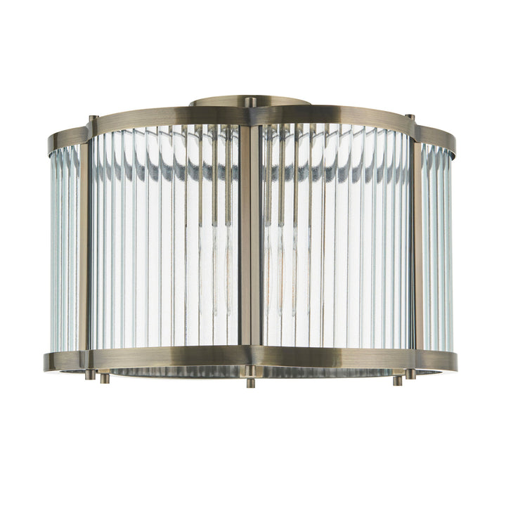 120092 Ridgeton Scallop Flush Ceiling Light Brass