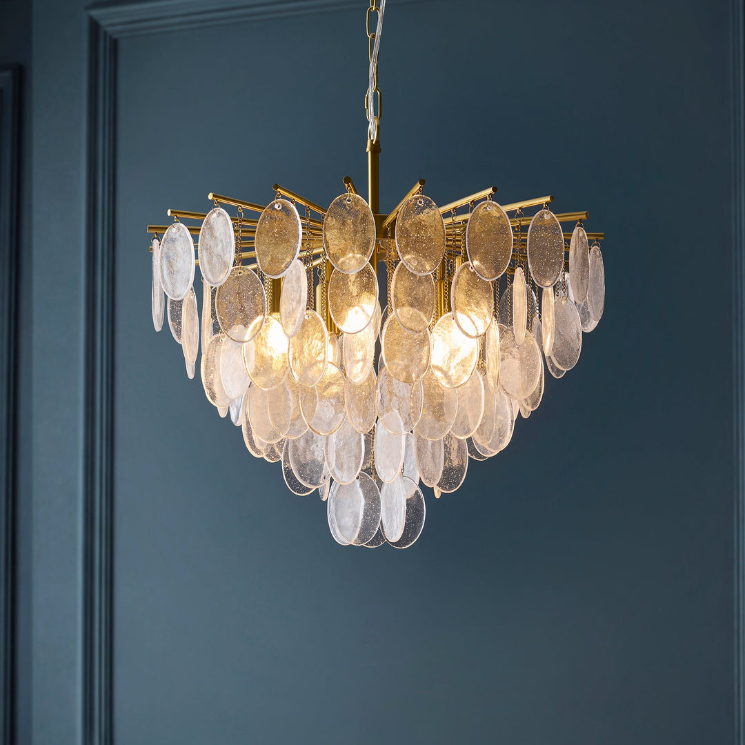 120227 Loretta 5 Light Pendant Brass