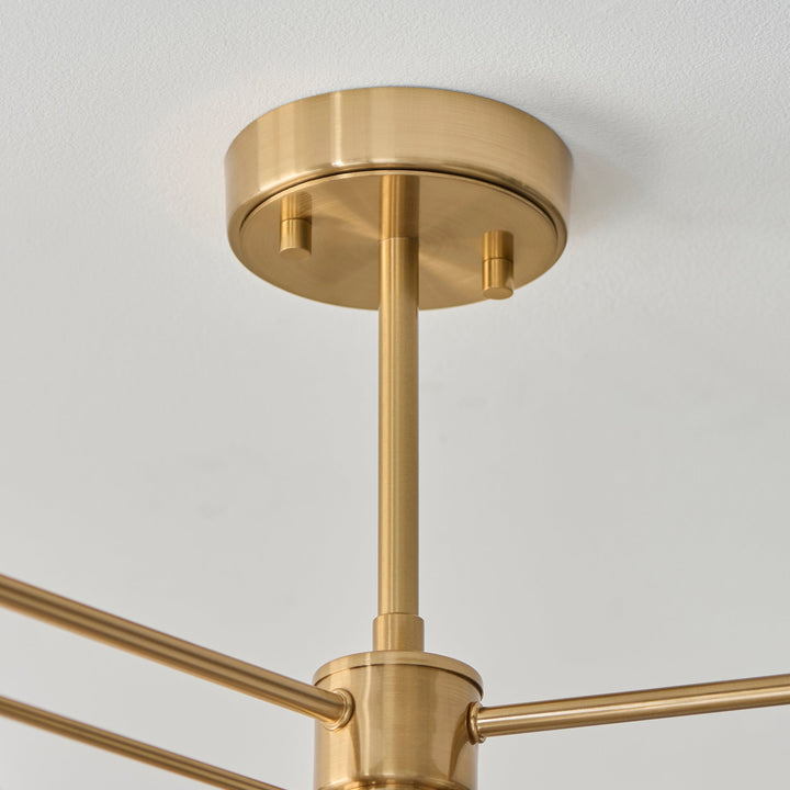 120303 Wallbridge 3 Light Semi Flush Ceiling Brass