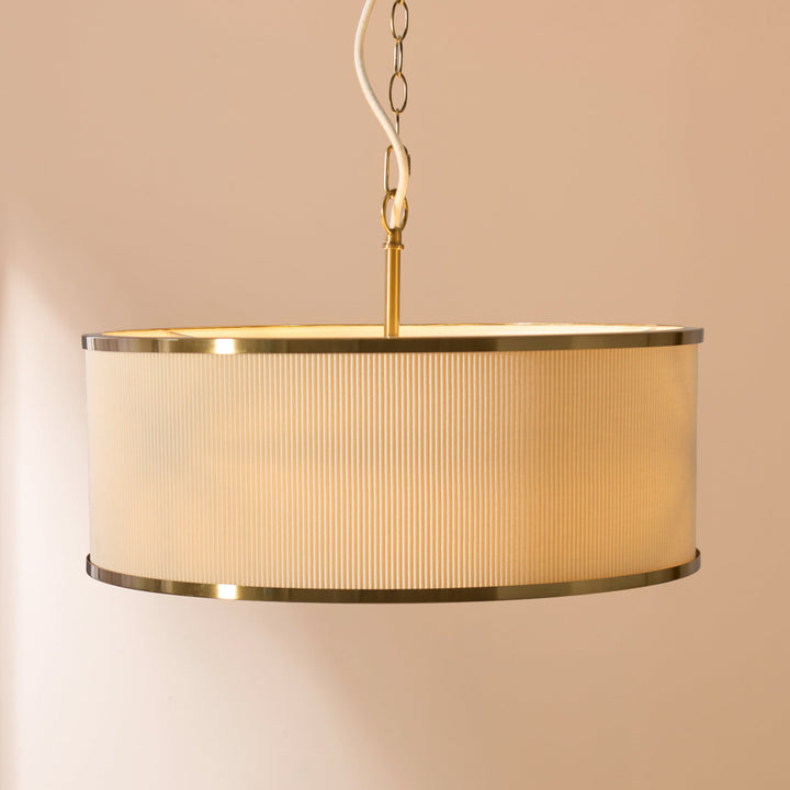 121989 Lexi 3 Light Pendant Ivory Brass