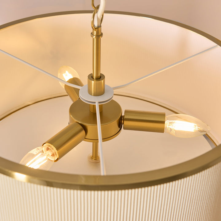 121989 Lexi 3 Light Pendant Ivory Brass