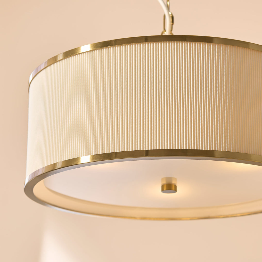 121989 Lexi 3 Light Pendant Ivory Brass