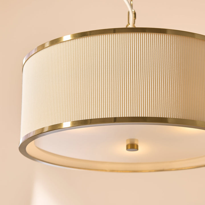 121989 Lexi 3 Light Pendant Ivory Brass