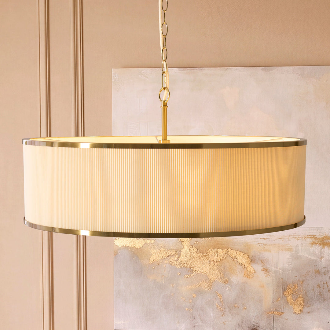 121990 Lexi 5 Light Pendant Ivory Brass