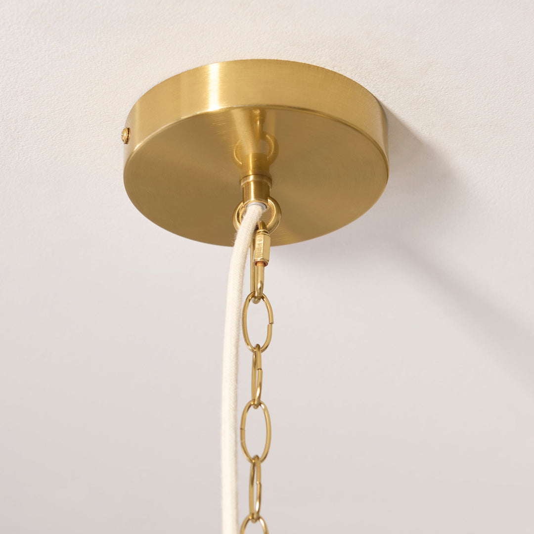121990 Lexi 5 Light Pendant Ivory Brass