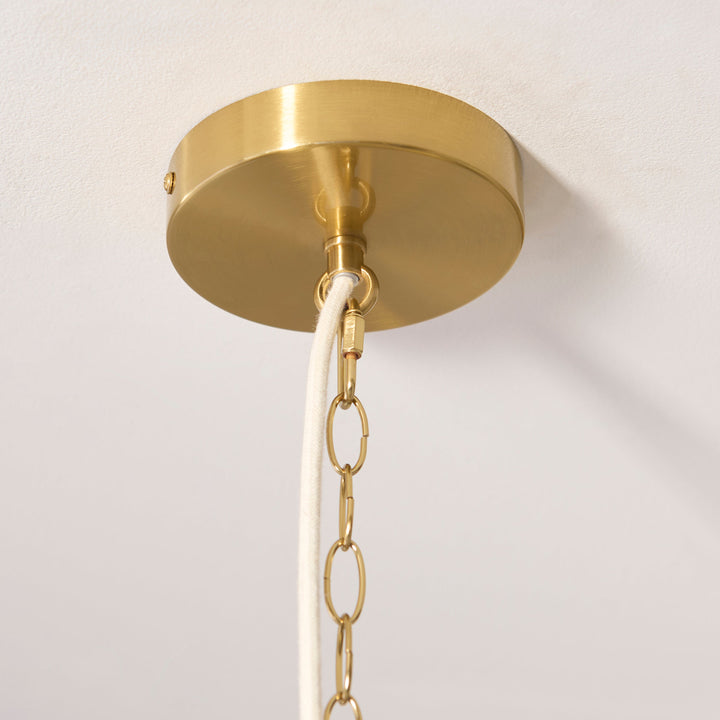 121990 Lexi 5 Light Pendant Ivory Brass
