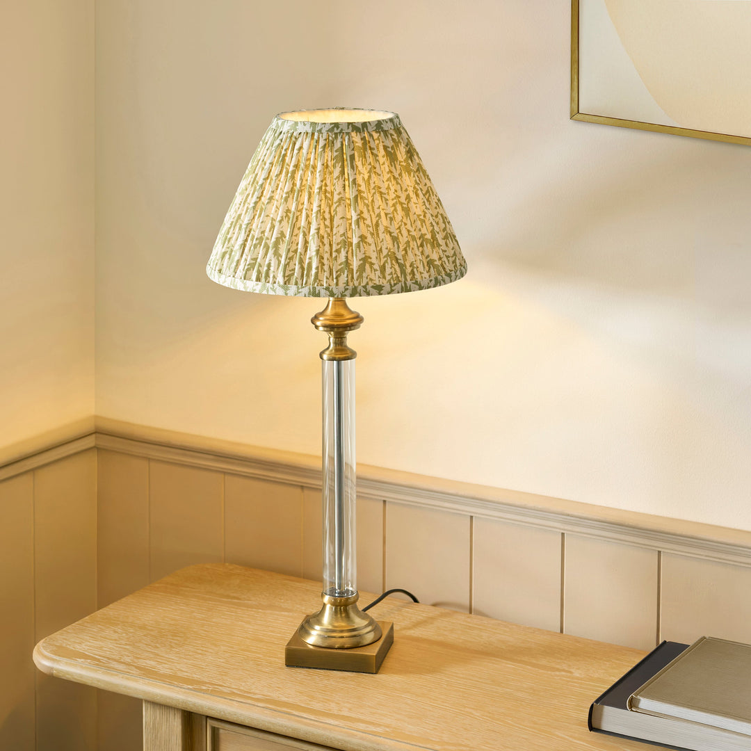 122515 Avebury &amp; Leaf 30cm Table Lamp Brass Green