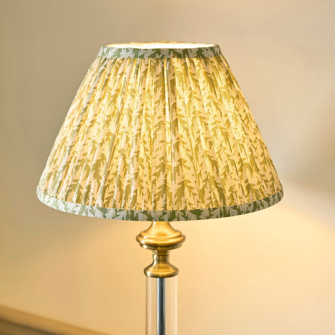 122515 Avebury &amp; Leaf 30cm Table Lamp Brass Green