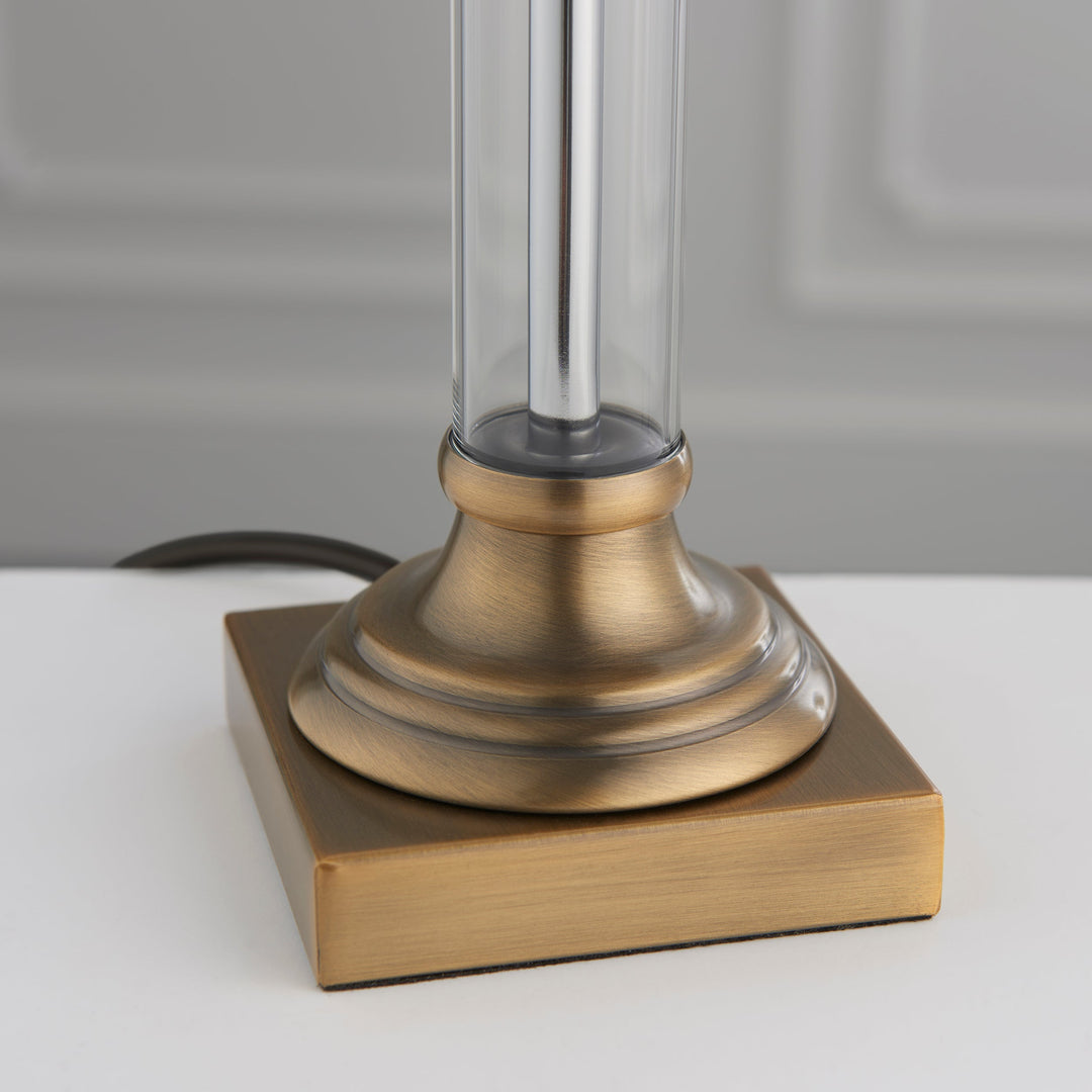 122515 Avebury &amp; Leaf 30cm Table Lamp Brass Green