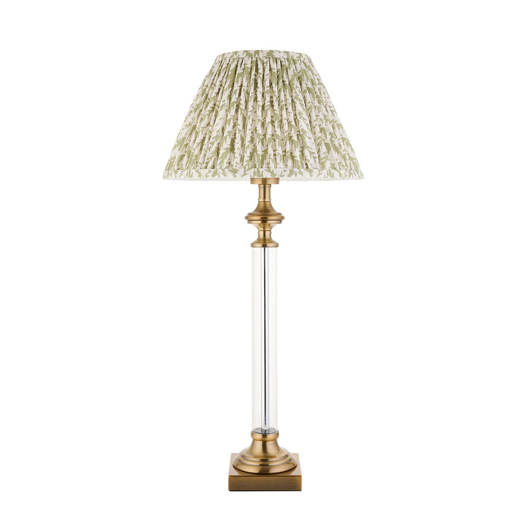 122515 Avebury &amp; Leaf 30cm Table Lamp Brass Green