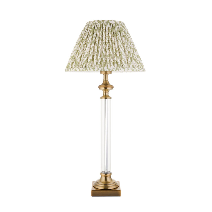 122515 Avebury &amp; Leaf 30cm Table Lamp Brass Green