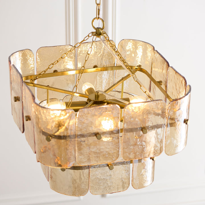 122769 Venice 4 Light Pendant Brass Champagne