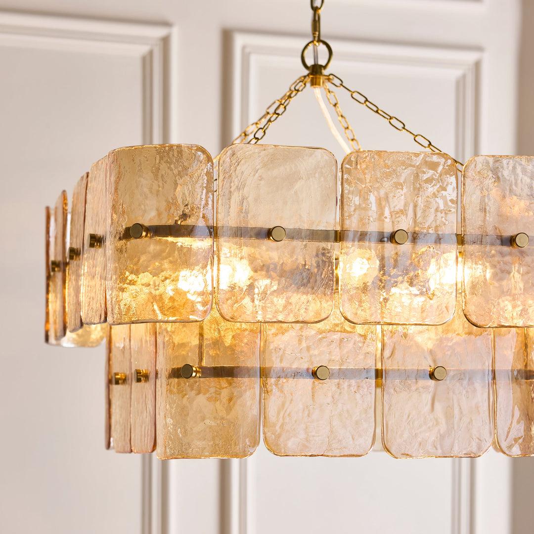 122770 Venice 6 Light Pendant Brass Champagne