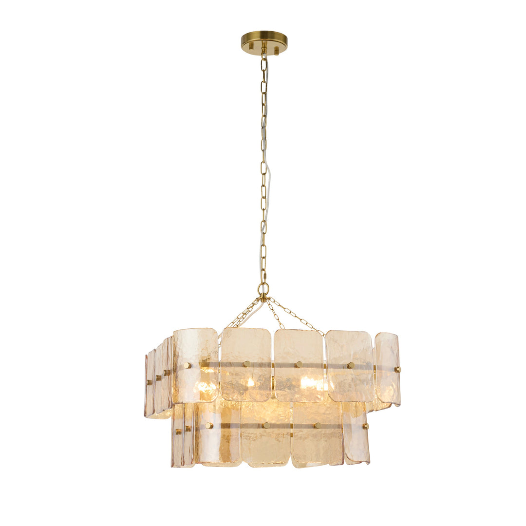 122770 Venice 6 Light Pendant Brass Champagne