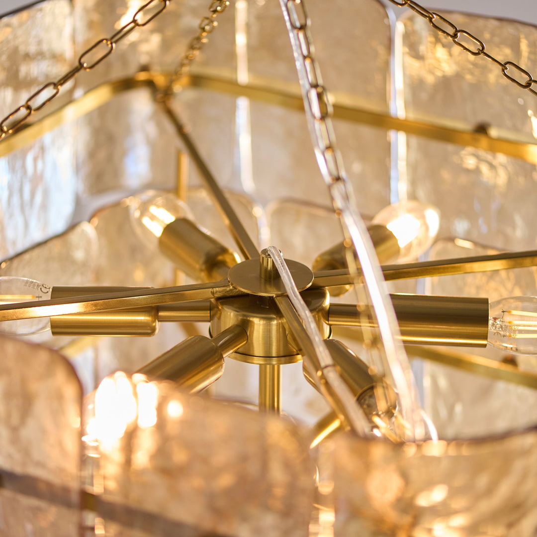 122771 Venice 10 Light Pendant Brass Champagne