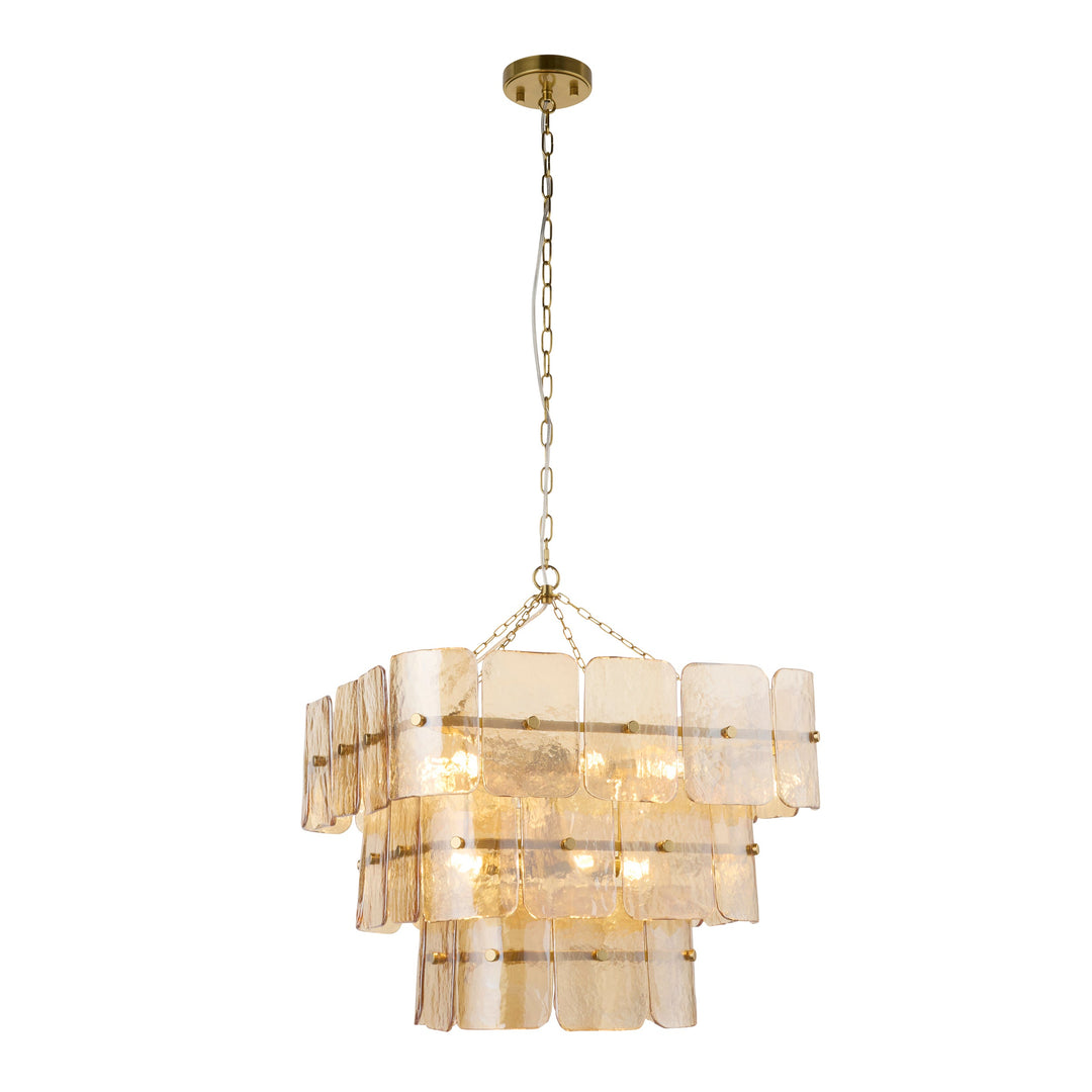 122771 Venice 10 Light Pendant Brass Champagne