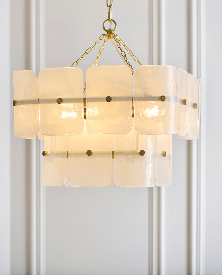 122773 Venice 4 Light Pendant Brass White