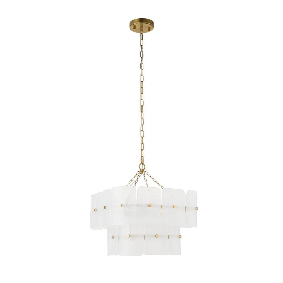 122773 Venice 4 Light Pendant Brass White
